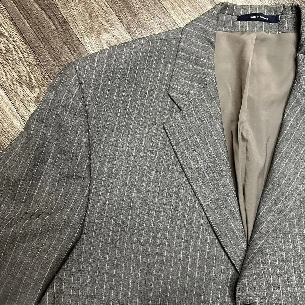 Vintage RRL Double Ralph Lauren Seersucker Blazer Sport Jacket; Mens 44R; Gray